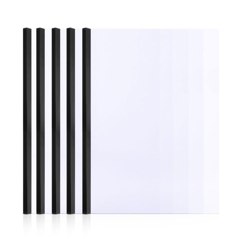 5-Pack Report Covers with Sliding Bar, A4/Letter Size Clear Plastic Report Binder for School, Office, Presentation Folders File, Resume Covers