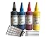 Price comparison product image 400ml Pigment Black Cyan Magenta Yellow Bottled Ink Replacement for EPSON,HP, Canon, Brother and LEXMARK Ink Refillable Ciss Cartridge Sytems High Quality Includes Needle and Syringe for refilling