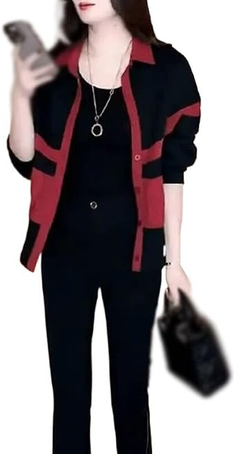 Spring Autumn Coat Womens Shirt Korean Jacket Female Ladies red M