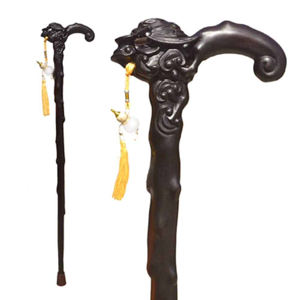 Muletas Bastón para Anciano, Bastón para Caminar de sándalo Morado, Bastón de Madera Antideslizante de Peso, muletas de Estilo Tradicional para discapacitados y Ancianos