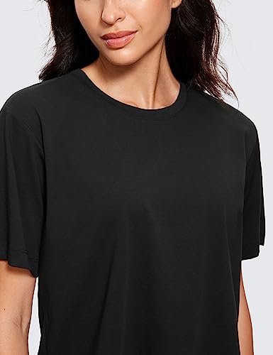 CRZ-YOGA-Womens-Loose-Fit-Cotton-Polyester-Short-Sleeve-Shirts-Crop-Tops-Casual-Workout-T-Shirts