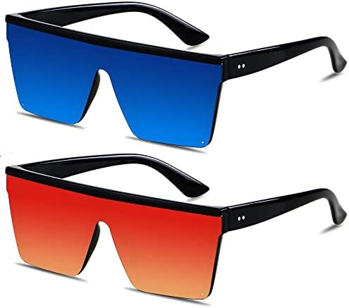 LYZOIT Square Oversized Sunglasses for Women Men Big Flat Top