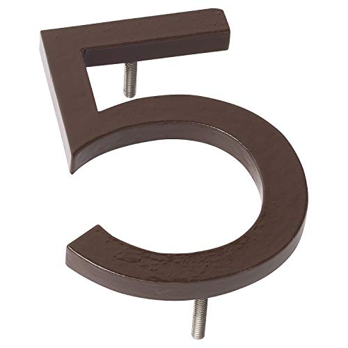 Montague Metal Products MHN-04-F-RB1-5 Solid Brushed Aluminum Modern Floating Address House Numbers, 4