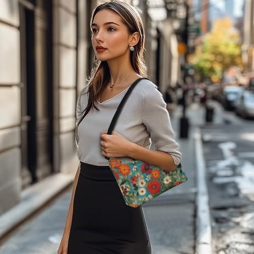 Image of Handbag for Women Leather Underam Shoulder Bag with Zipper Fashion Work Purse Waterproof Travel Wallet