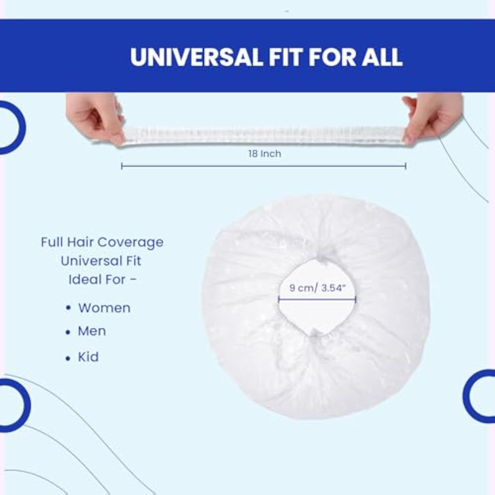 Plastic Shower Cap Pack of 100 for Women & Men