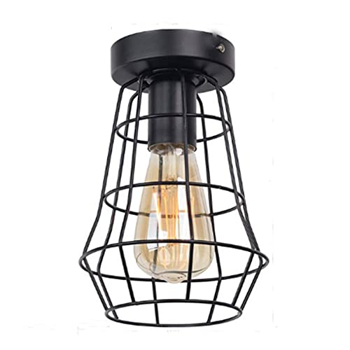 Lámpara de jaula colgante de techo rustica para iluminar la mesa del comedor y la isla