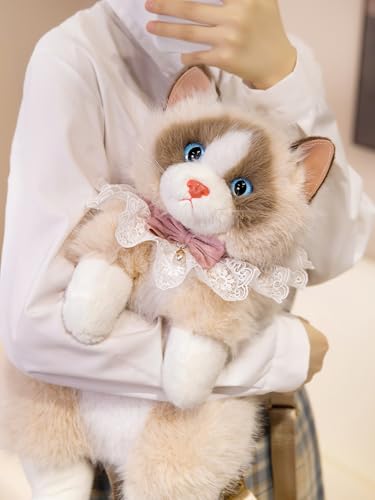 Image of Women Animal Teddy Bear Plush Backpack with Adjustable Straps (Ragdoll khaki)