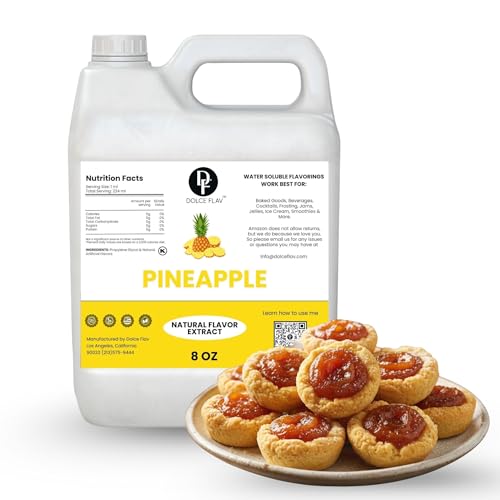 Image of Dolce Flav Natural Pineapple Flavoring Concentrate | Water Soluble | 8 Fl Oz