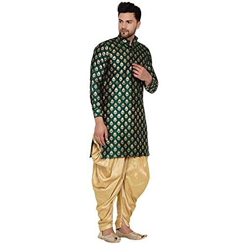 Image of Veera Paridhaan Men's Banarasi Full Sleeve Printed Long Straight Kurta
