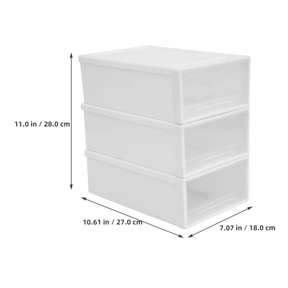 Organizador de Escritorio Apilable 3 Cajones Caja de Almacenamiento de Plástico PP Diseño Elegante y Multifuncional para Maquillaje y Joyas en Casa