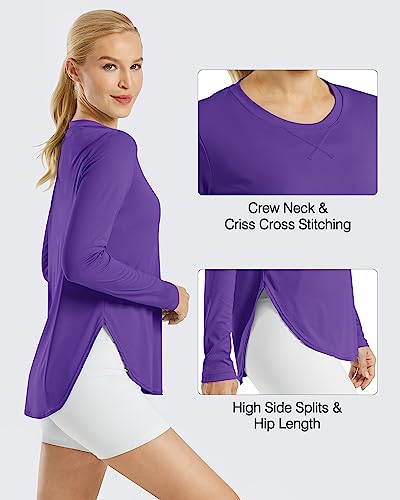 Image of G4Free Lightbreeze Womens UPF 50+ Long Sleeve Workout Tops Quick Dry UV Sun Shirt Running Gym Hiking Yoga Casual Lightweight