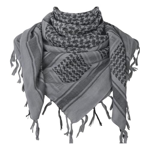 Image of Cotton Shemagh Keffiyeh Scarf - Lightweight Tactical Desert Head Neck Wrap, Sun Protection Outdoor Scarf for Summer Hiking