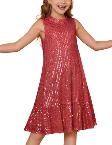 GRACE KARIN Niñas Vestido de Fiesta con Lentejuelas Sin Mangas Cu...