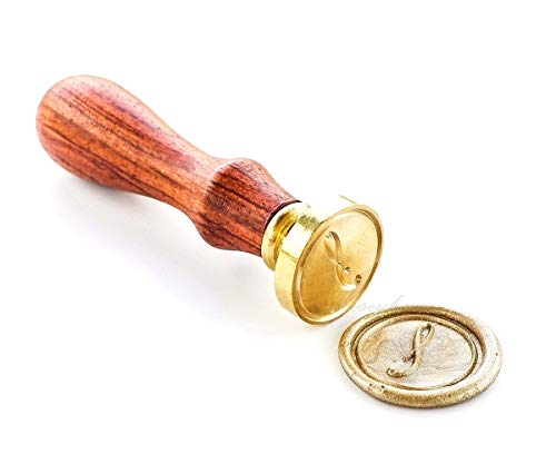 VOOSEYHOME Initial Handwritten Letter Alphabet S Wax Seal Stamp with Rosewood Handle, Decorating on Gift Packing Invitation Envelope Letter Card Book for Birthday Themed Parties Weddings Signatures