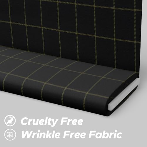 Image of BIGREAMS Unstitched Checkered Suiting Luxury Pants Fabric for Men - 1.5 Meter Pant Piece | Premium Blended Material | Soft Finish | Ideal for Formal Trousers