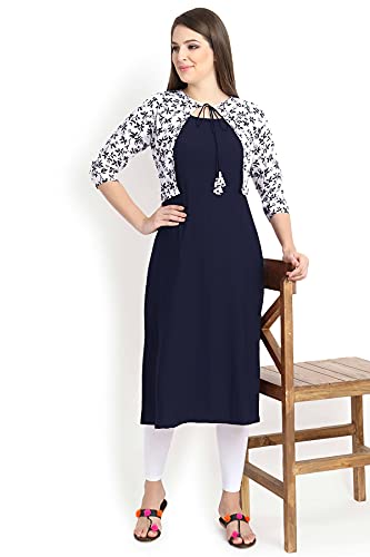 Image of Women's Crepe A-Line Kurta, Orange