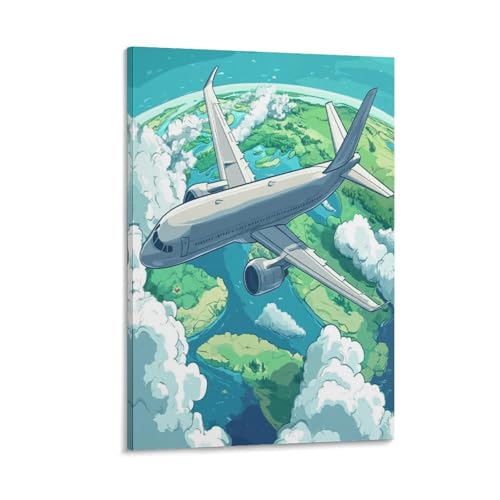 Décoration murale avion de ligne grand format pour bureau