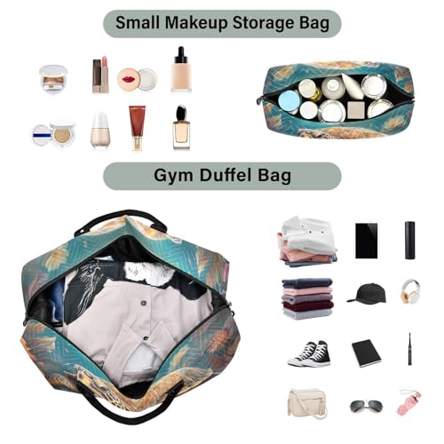 Large Travel Duffel Bag, Sea Turtle Vintage Sports Tote Gym Bag, Shoulder Weekender Overnight Bag for Women Men, Carry On Luggage with Toiletry Bags4