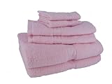 Laura Ashley 100-Percent Cotton 600-Gram 6-Piece Towel Set, Soft Pink