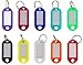Porte-clés avec anneau en plastique - 10 couleurs - Étiquette d'identification de bureau - Étiquette de bagage - Pour animal domestique
