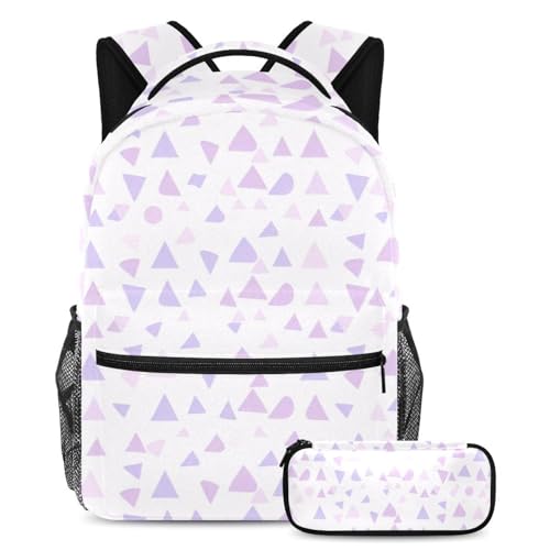 Sac à dos ergonomique grand volume violet et sa trousse contre le désordre