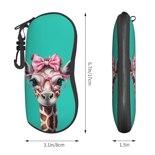 Image of Sunglasses Soft Case Lightweight Neoprene Zipper Glasses Case Portable Eyeglasses Pouch Box with Belt Clip