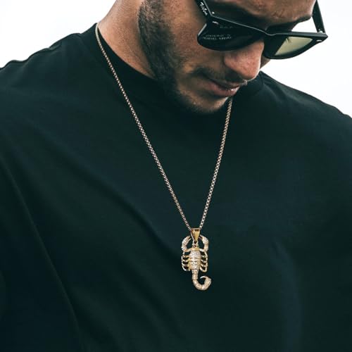 AsAlways 18K Gold Plated Animal Scorpion Scorpio Pendant Iced Out Bling CZ Hip Hop Novelty Punk Necklace Jewelry with Gift Packaging3