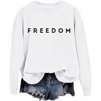 CPYTUBR Freedom Sweatshirt Freedom Hoodie For Men Women Liberty Theme Long Sleeve Shirt White