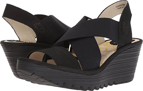 Fly London Women's Yaji888fly Open Toe Sandals, Black Black 000, 8 UK