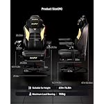 AutoFull M6 Gaming Chair, Ventilated and Heated Seat Gaming Chair with 360° Adjustable Armrest, AUTO Dynamic Tracking Lumbar Support Ergonomic Office Chair with Footrest, Black - Image 2