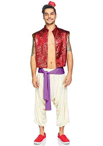 Leg Avenue 3 Pc Desert Prince Costume Adult Sized, Multicolor, S-M para Hombre