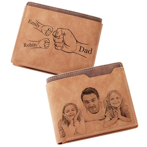 Custom Wallets for Men Leather Wallet for Men,Father's Day Personalized Men's Wallet,Gift for Dad Men's Wallet (Brown style2)