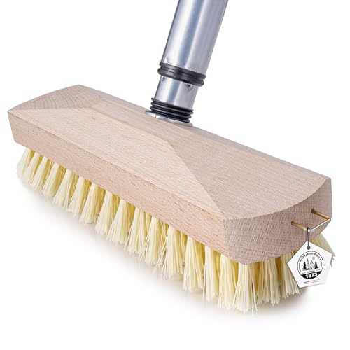 Peggy Perfect Schrubber aus zertifiziertem Buchenholz mit verstärktem, hochwertigem 140cm Teleskopstiel. Widerstandsfähige Kunstfasern PPN, wasserfest, hitze- u. säurebeständig. Hohe Abriebfestigkeit.
