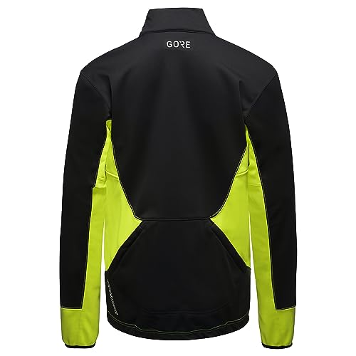 Gore Wear Men's C5 Windstopper Thermo Trail Jacket, Black/Neon Yellow, Large #TOP1