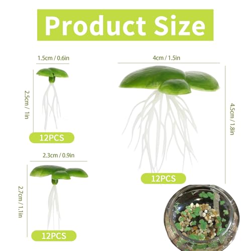 36 Stück Künstliche Wasserlinsen,Schwimmpflanzen Miniteich für Teich&Aquarium,Schwimmende Wasserpflanzen aus Kunststoff, Künstliche Teichpflanzen Wasserpflanzen Miniteich,Schwimmpflanzen Aquarium Deko