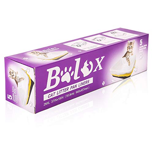 Cat Litter Box Liners with Drawstring Bag Heavy Duty Jumbo-Super Strong and Thick for Cats - 1 Pack (5 Liners)