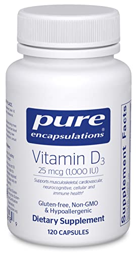Pure Encapsulations Vitamin D3 25 Mcg (1,000 Iu) | Supplement To Support Bone, Joint, Breast, Heart, Colon And Immune Health* | 120 Capsules #TOP18