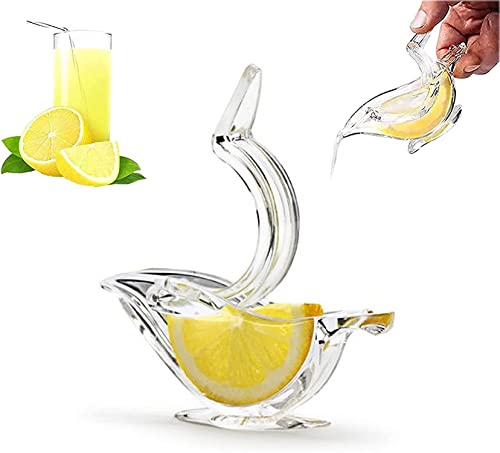 Orange Fruit Hand Juicer,Manual Lemon Squeezer, Acrylic Manual Lemon Slice Squeezer, Portable Transparent Fruit Juicer,Elegance Bird Shape,Hand Juicer for Orange Lemon (1 Pcs) Cover