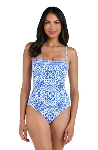 La Blanca Women's One Piece Swimsuit Bandeau Tummy Control Bathing Suit