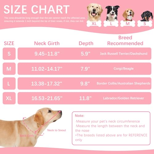 Image of ASENKU Dog Cone Collar, Soft Adjustable Cone for Dogs to Stop Licking, Lightweight Recovery Dog Cone After Surgery, Pet E-Collar for Small, Medium & Large Dogs (Pink, S)