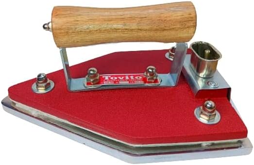 Tovito 5 kg Heavy Wooden industrial laundry electric iron, Made in India, iron mat and pluck Dry Iron (Red, 5.5)
