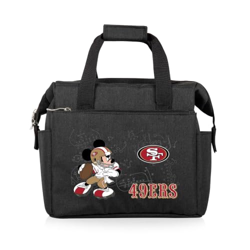 Image of PICNIC TIME NFL Mickey Mouse On The Go Lunch Bag - Soft Cooler Lunch Box - Insulated Lunch Bag, (Black)