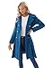 GRACE KARIN Women Fashion Lapel Double-Breasted A Line Trench Coat Jacket Teal Blue XL
