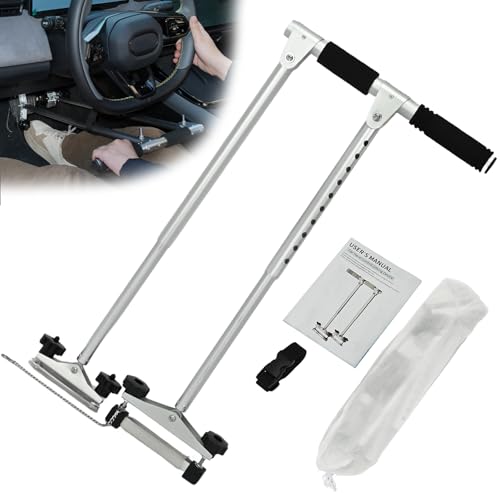 Car Hand Controls for Disabled Drivers, Portable Handicap Driving Hand Controls Assist Device for Injured, Handicap, Stainless Steel Car Driving aids for Left or Right Hand Drive, with Storage Bag