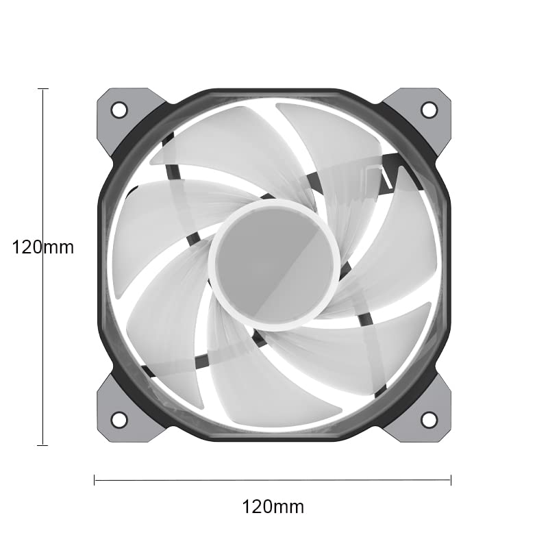 MUSETEX ARGB PC Fans 120mm 6001500 RPM PWM Computer Fan