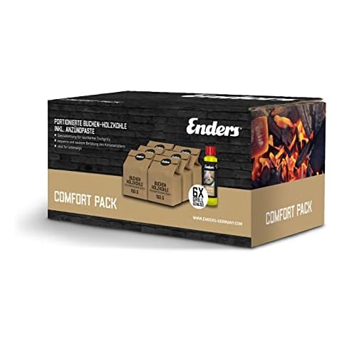 Enders® 6 x 150g portionierte Buchen-Holzkohle und Anzündpaste 200 ml Cover