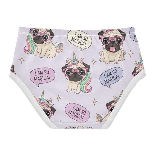 Cute Pug Dogs Rainbow Unicorn Girls Underwear Toddlers 2t Cotton Little Girl Panties Stylish Briefs Underpants2