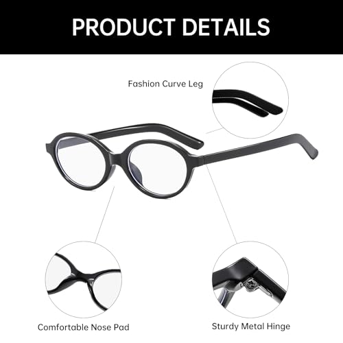 Image of YAMEIZE Small Oval Blue Light Blocking - Glasses Women Men Retro Clear Anti Blue Light Eyeglasses for Computer Gaming
