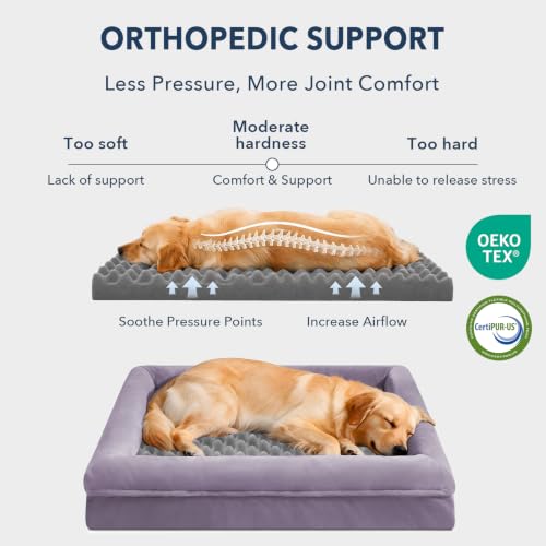 Image of Jumbo Waterproof Dog Bed for Extra Large Size Dogs with Bolster
