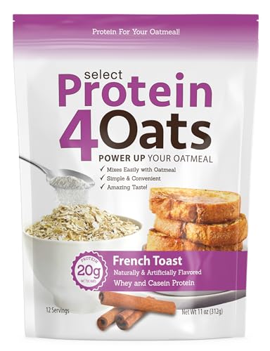 PEScience Protein4Oats, Powder to Make Amazing Tasting Protein Oatmeal, with Whey and Casein, French...